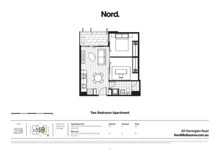 Floorplan of Homely apartment listing, 303/83 Flemington Road, North Melbourne VIC 3051