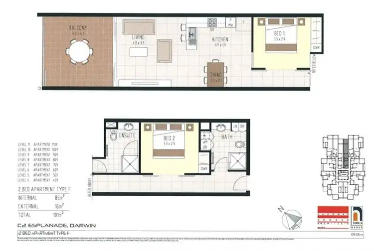 Floorplan of Homely apartment listing, 709/102 Esplanade, Darwin City NT 800