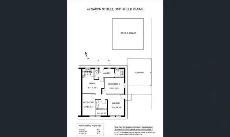 Floorplan of Homely unit listing, 42 Saxon Street, Smithfield Plains SA 5114