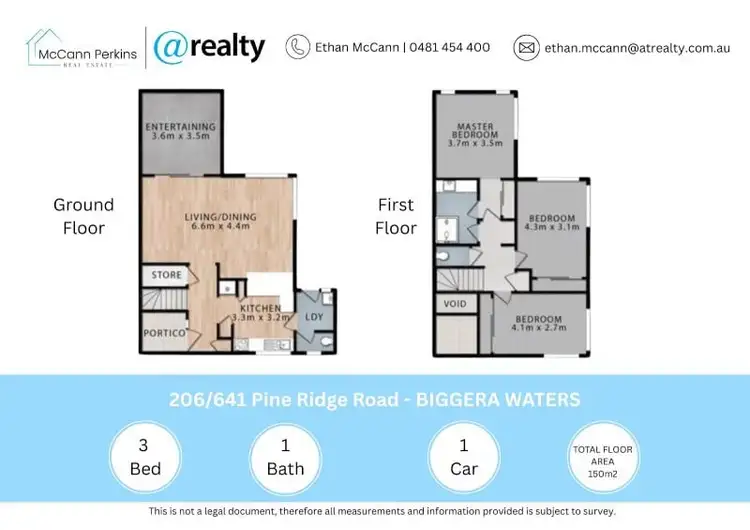 Floorplan of Homely townhouse listing, 206/641 Pine Ridge Road, Biggera Waters QLD 4216