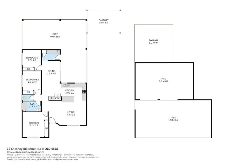 Floorplan of Homely house listing, 12 Chesney Road, Mount Low QLD 4818