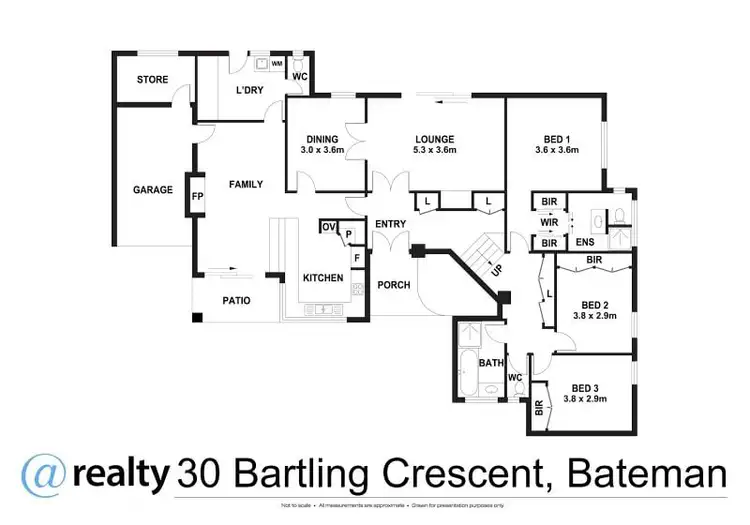Floorplan of Homely house listing, 30 Bartling Crescent, Bateman WA 6150