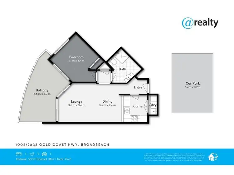Floorplan of Homely apartment listing, 1002/2633 Gold Coast Highway, Broadbeach QLD 4218