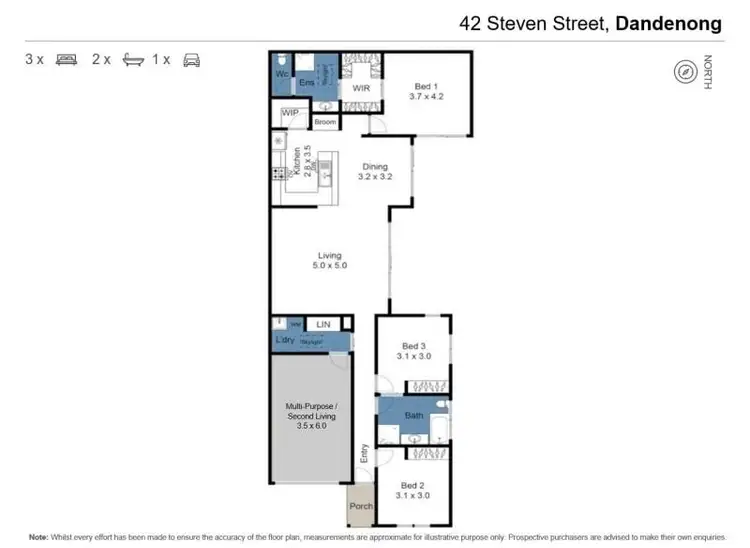 Floorplan of Homely house listing, 42 Steven Street, Dandenong VIC 3175