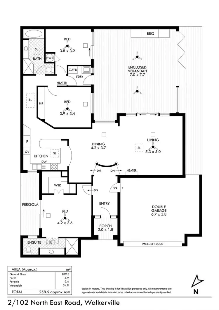 Floorplan of Homely townhouse listing, 2/102 North East Road, Walkerville SA 5081