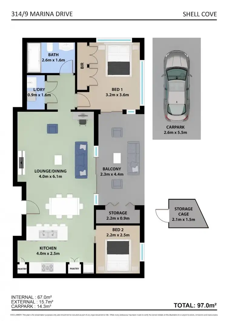 Floorplan of Homely apartment listing, 314/9 Marina Drive, Shell Cove NSW 2529