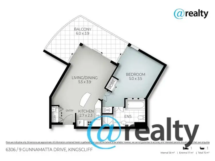 Floorplan of Homely apartment listing, unit 6306/9 Gunnamatta Avenue, Kingscliff NSW 2487