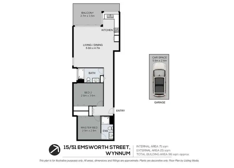 Floorplan of Homely apartment listing, 15/51 Emsworth Street, Wynnum QLD 4178