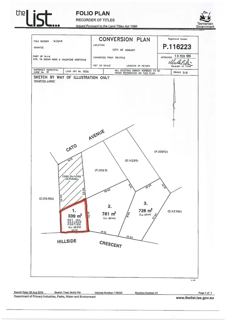 Floorplan of Homely land listing, 7 Hillside Crescent, West Hobart TAS 7000