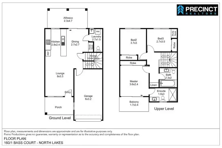 Floorplan of Homely townhouse listing, 160/1 Bass Court, North Lakes QLD 4509