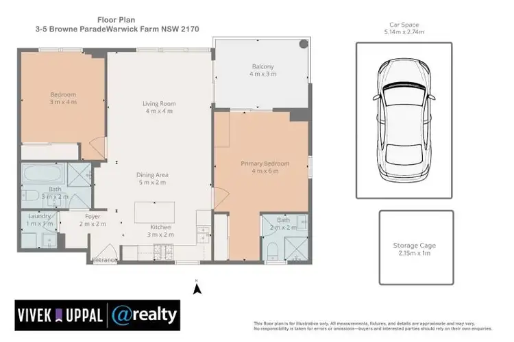 Floorplan of Homely apartment listing, 32/3-5 Browne Parade, Warwick Farm NSW 2170