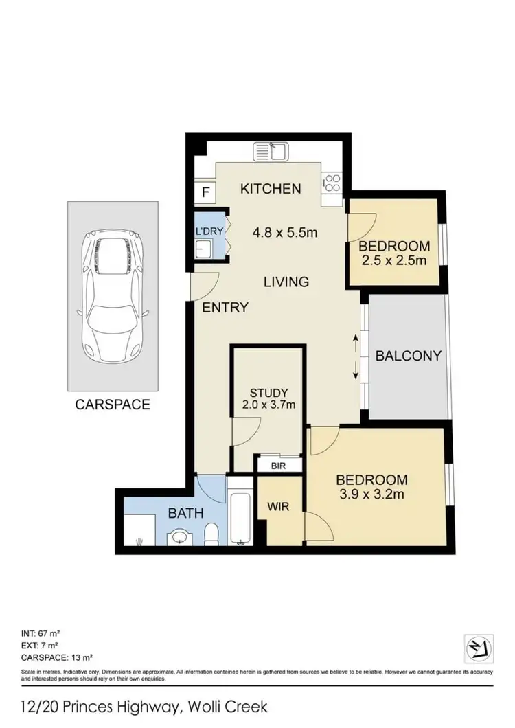 Floorplan of Homely apartment listing, 12/20 Princes Highway, Wolli Creek NSW 2205