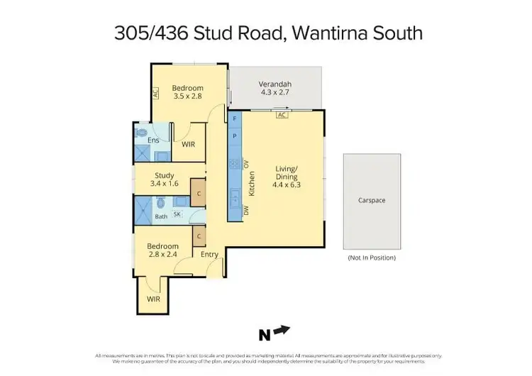 Floorplan of Homely apartment listing, 305/436 Stud Road, Wantirna South VIC 3152