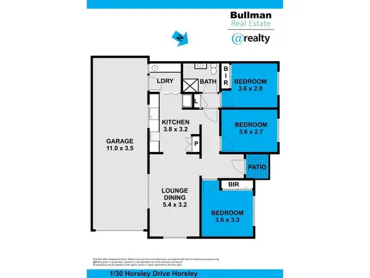 Floorplan of Homely villa listing, 1/30 Horsley Drive, Horsley NSW 2530