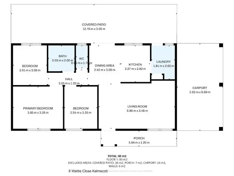 Floorplan of Homely house listing, 8 Wattle Close, Kelmscott WA 6111