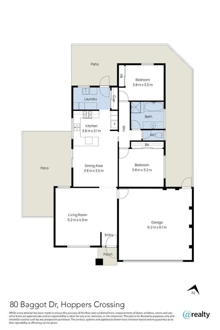 Floorplan of Homely house listing, 80 Baggott Drive, Hoppers Crossing VIC 3029