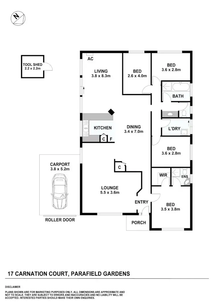 Floorplan of Homely house listing, 17 Carnation Court, Parafield Gardens SA 5107