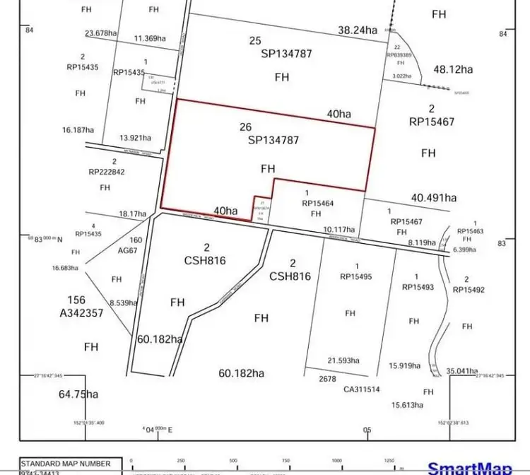 Floorplan of Homely land listing, 65 Jacob Road, Crows Nest QLD 4355