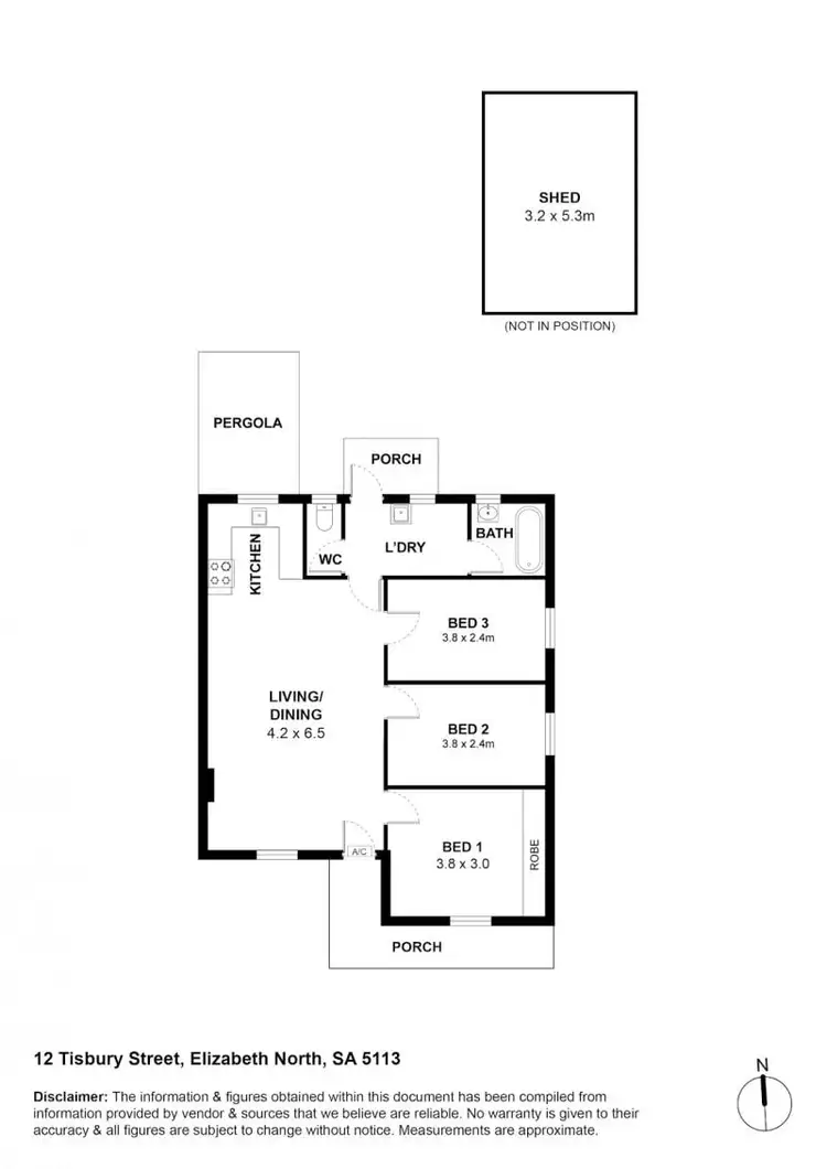 Floorplan of Homely other listing, 12 Tisbury Street, Elizabeth North SA 5113