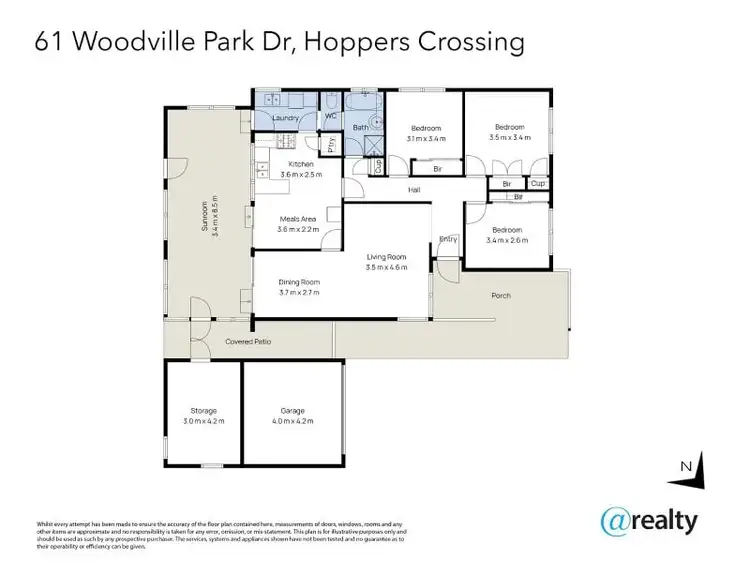 Floorplan of Homely house listing, 61 Woodville Park Drive, Hoppers Crossing VIC 3029