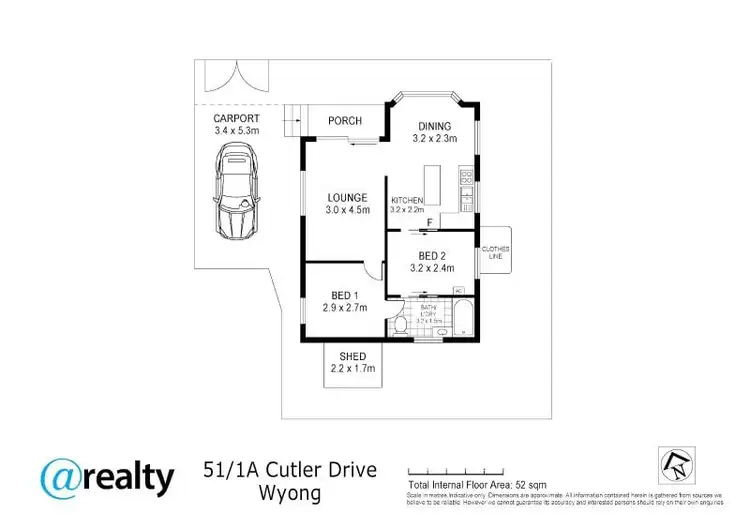 Floorplan of Homely villa listing, 51/1 Cutler Drive, Wyong NSW 2259