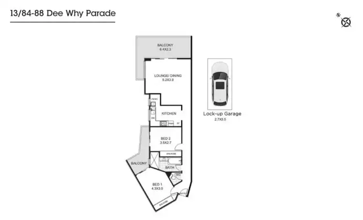 Floorplan of Homely unit listing, 13/84 Dee Why Parade, Dee Why NSW 2099