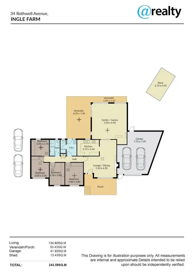 Floorplan of Homely house listing, 34 Rothwell Avenue, Ingle Farm SA 5098