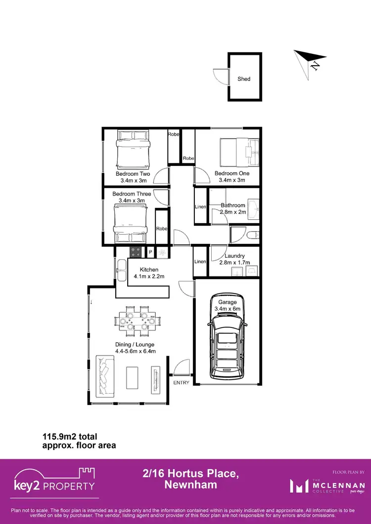 Floorplan of Homely unit listing, 2/16 Hortus Place, Newnham TAS 7248