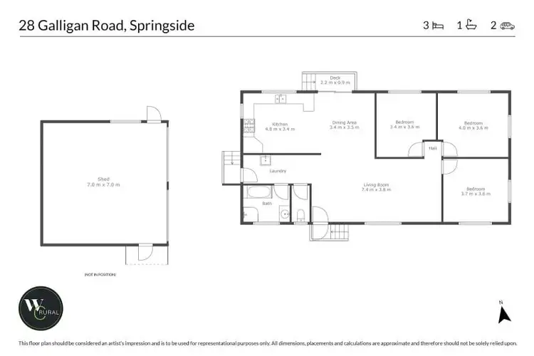 Floorplan of Homely rural property listing, 28 Galligan Road, Springside QLD 4356
