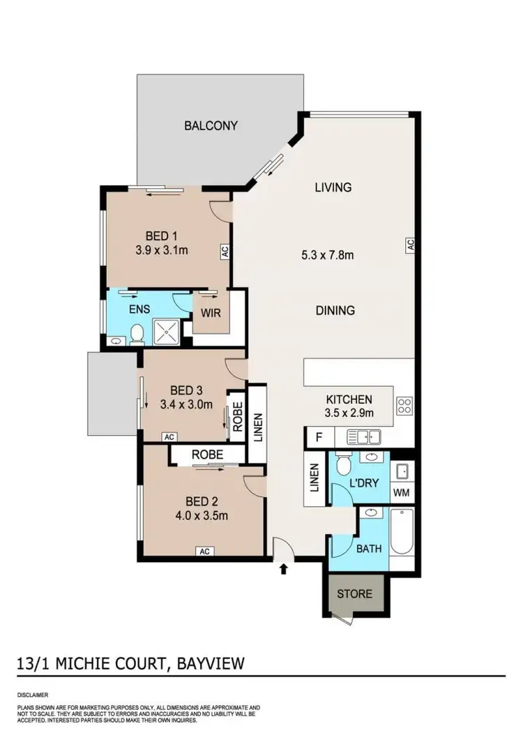 Floorplan of Homely unit listing, 13/1 Michie Court, Bayview NT 820