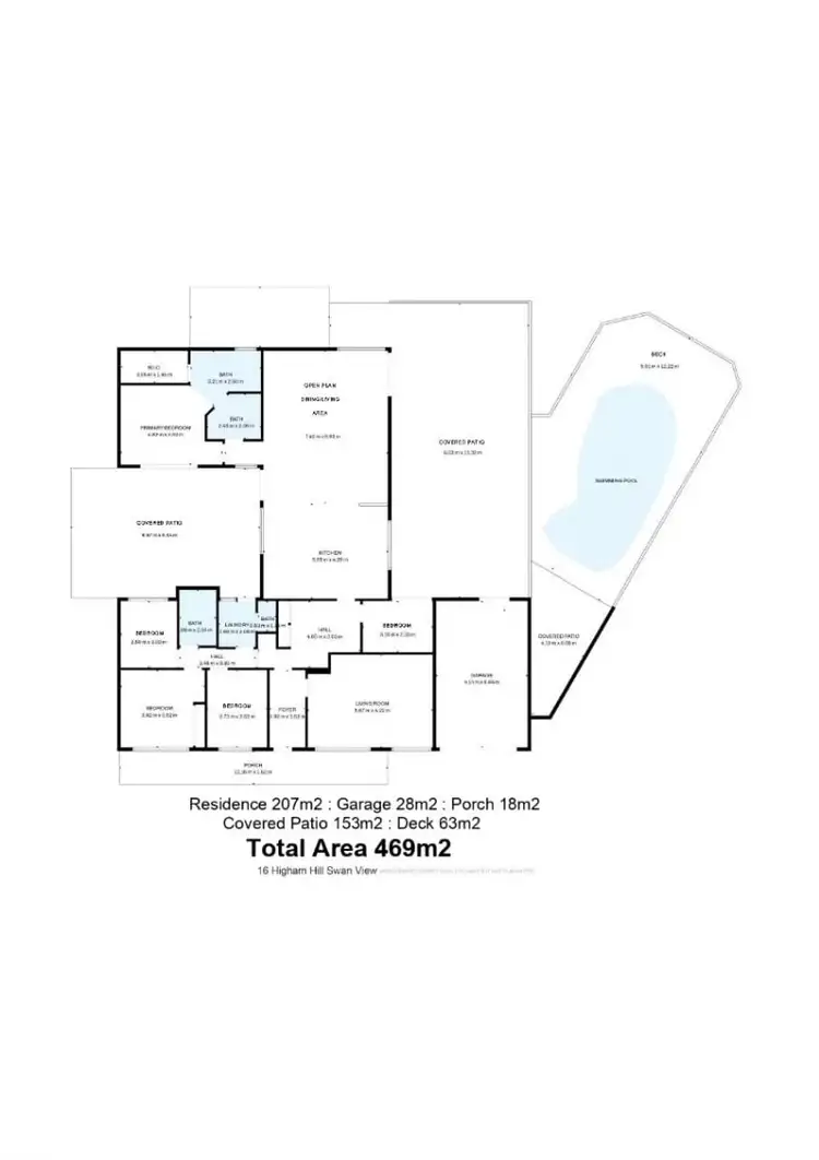 Floorplan of Homely house listing, 16 Higham Hill, Swan View WA 6056