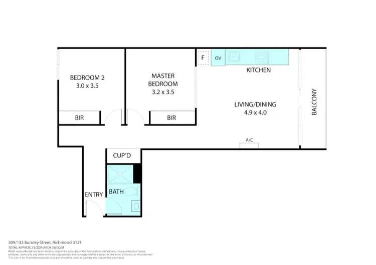 Floorplan of Homely apartment listing, 309/136 Burnley Street, Richmond VIC 3121