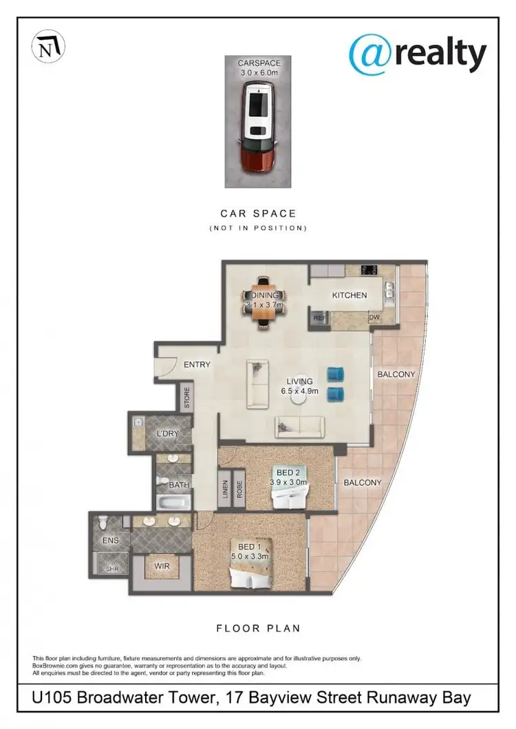 Floorplan of Homely apartment listing, unit 105/17 Bayview Street, Runaway Bay QLD 4216