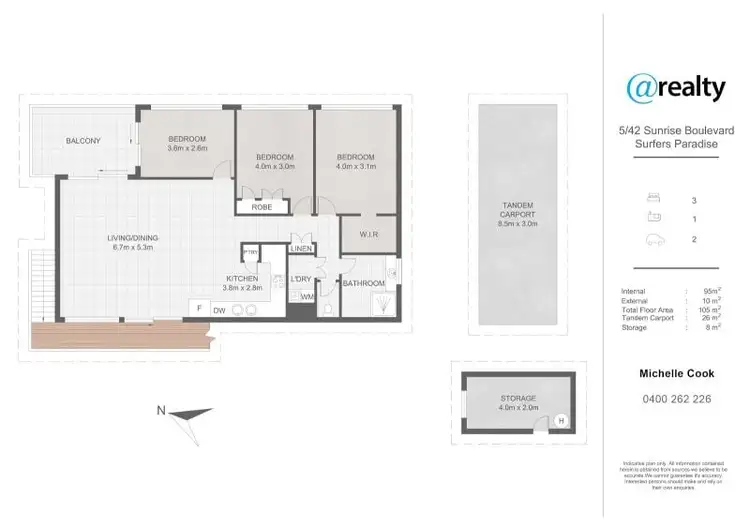 Floorplan of Homely unit listing, 5/42 Sunrise Boulevard, Surfers Paradise QLD 4217