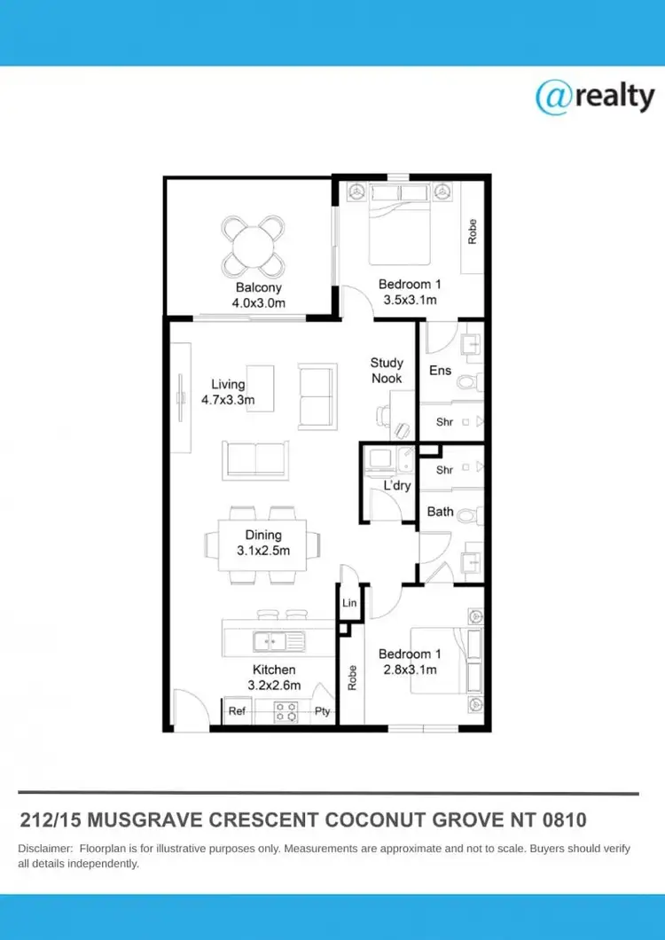 Floorplan of Homely unit listing, 212/15 Musgrave Crescent, Coconut Grove NT 810