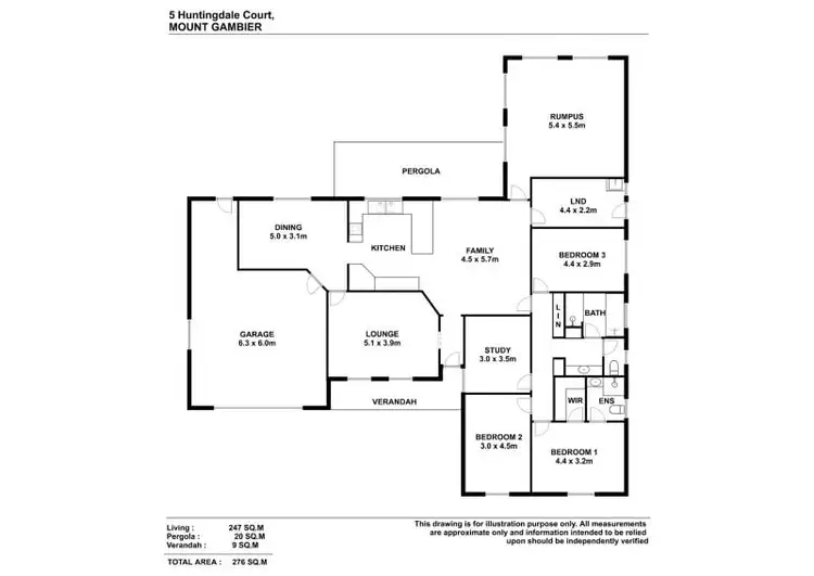Floorplan of Homely house listing, 5 Huntingdale Court, Mount Gambier SA 5290
