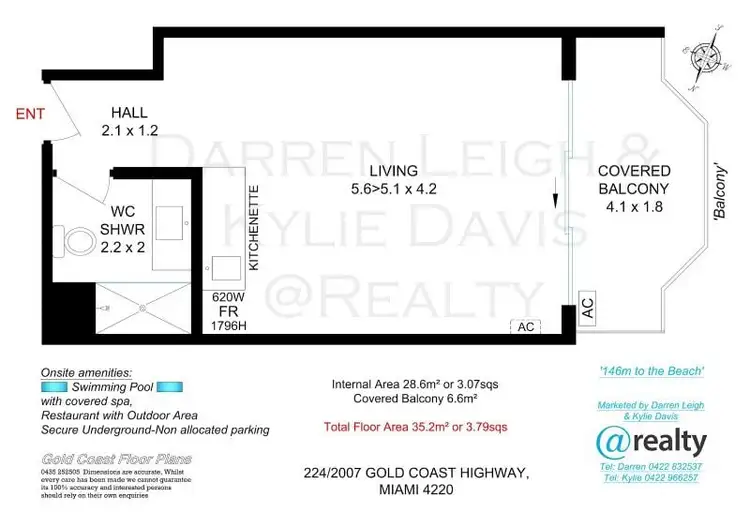 Floorplan of Homely unit listing, 224/2007 Gold Coast Highway, Miami QLD 4220