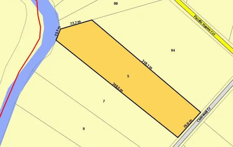 Floorplan of Homely land listing, 5 Cherwell Crescent, Pacific Haven QLD 4659