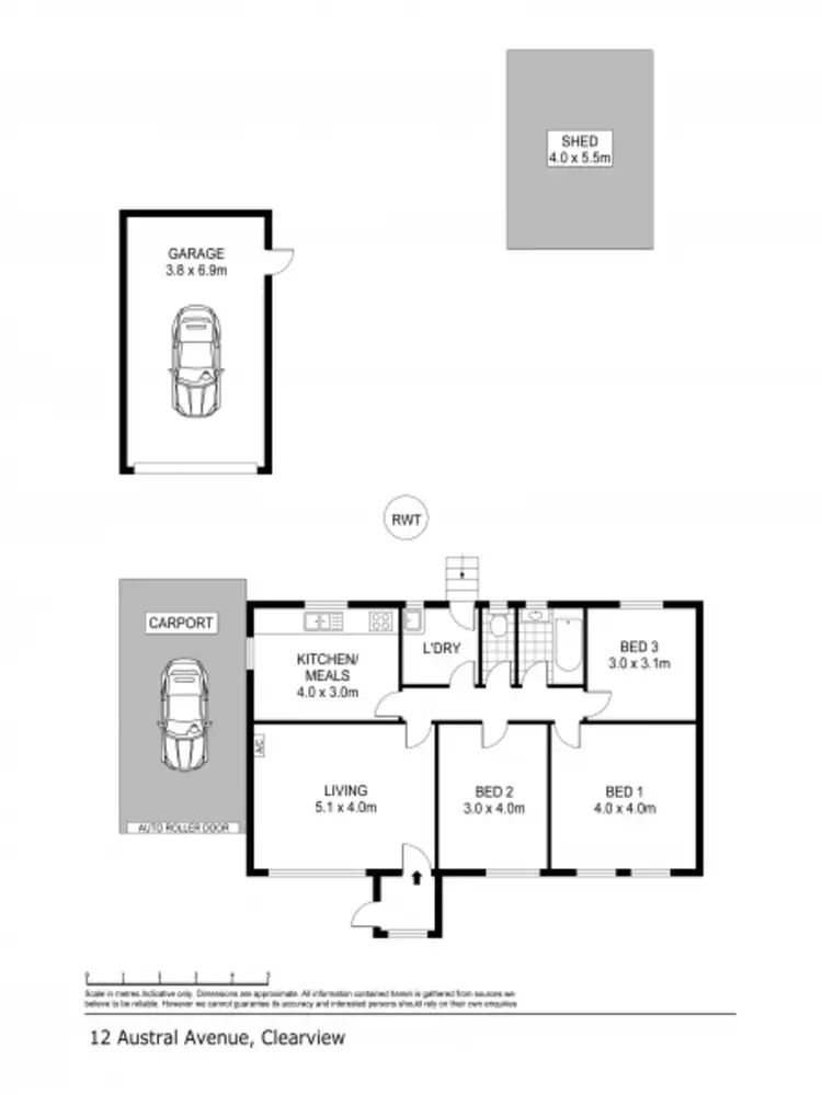 Floorplan of Homely house listing, 12 Austral Avenue, Clearview SA 5085