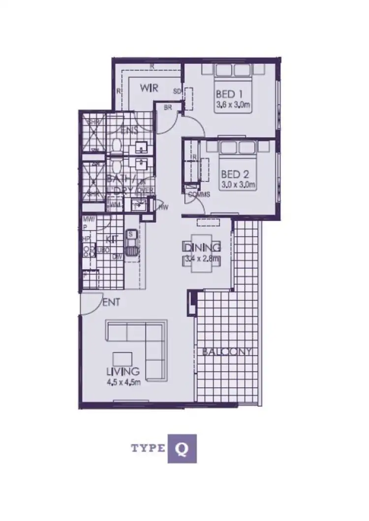 Floorplan of Homely apartment listing, 216/26 Hood Street, Subiaco WA 6008