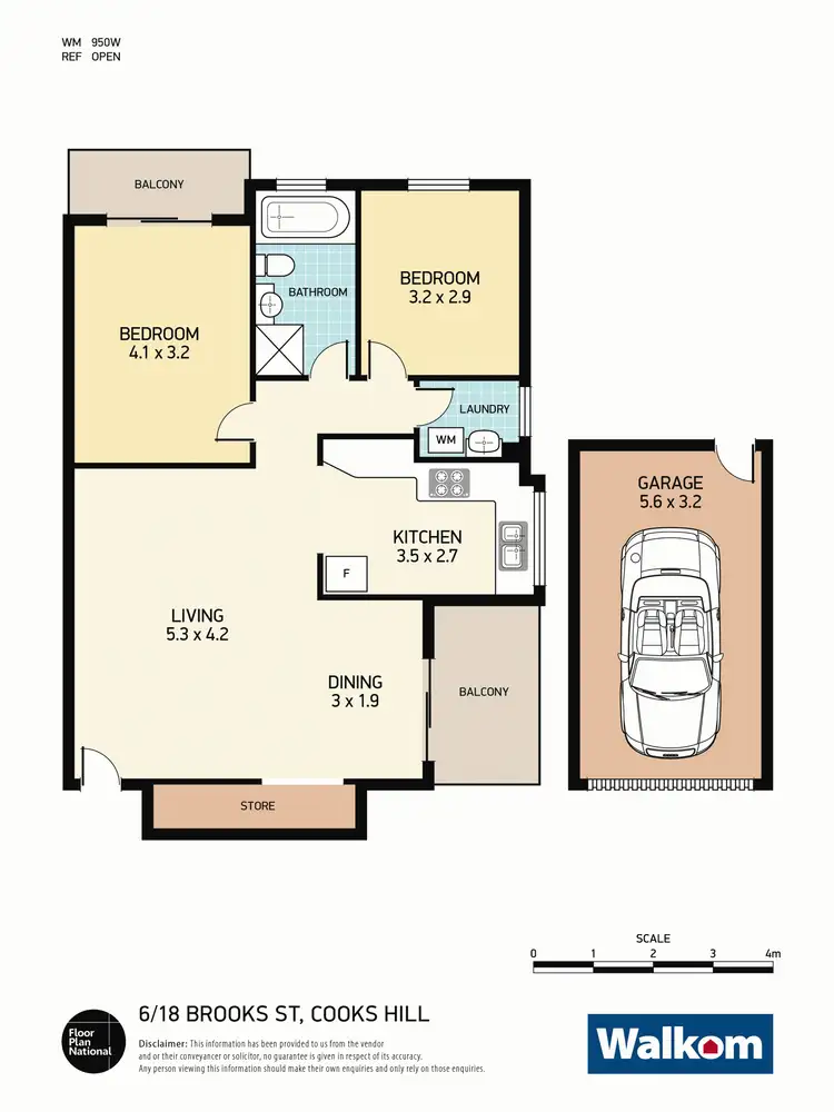 Floorplan of Homely apartment listing, 6/18 Brooks Street, Cooks Hill NSW 2300