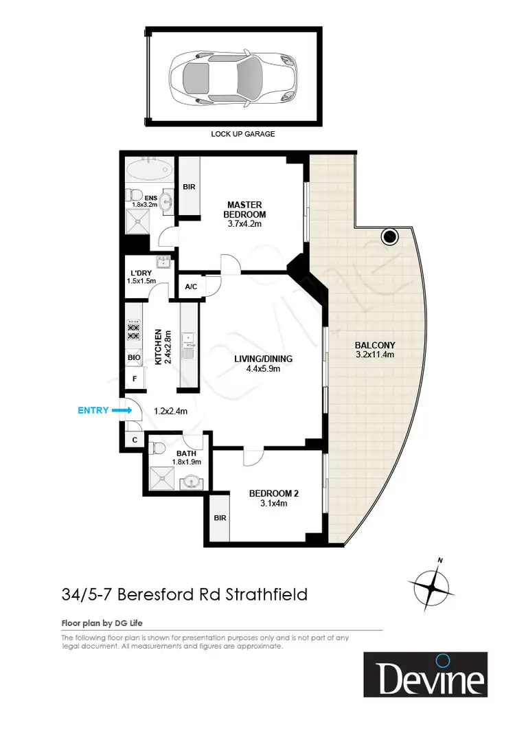 Floorplan of Homely apartment listing, 34/5-7 Beresford Road, Strathfield NSW 2135