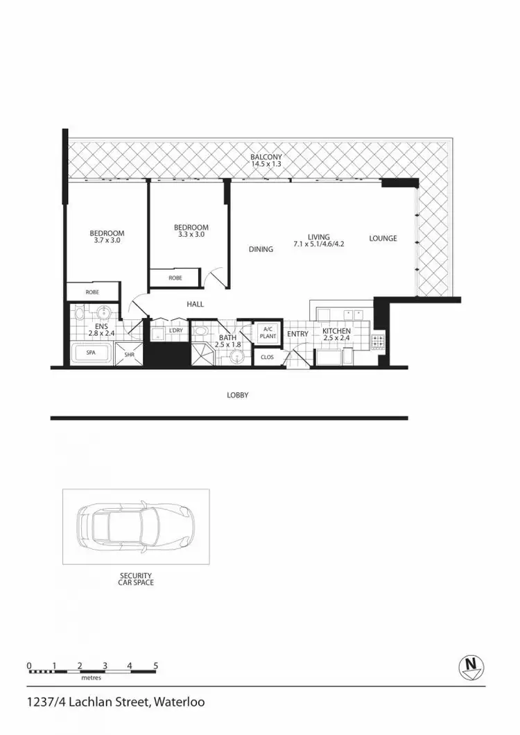 Floorplan of Homely apartment listing, Unit 1237/4 Lachlan Street, Waterloo NSW 2017