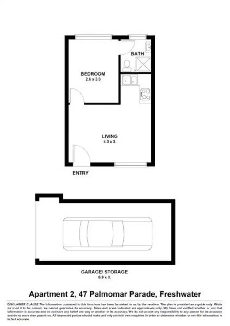 Floorplan of Homely unit listing, 2/47 Palomar Pde, Freshwater NSW 2096