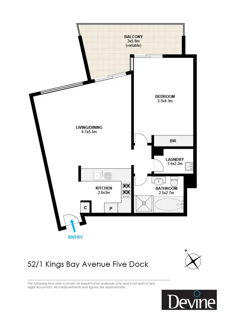 Floorplan of Homely apartment listing, 52/1 Kings Bay Avenue, Five Dock NSW 2046