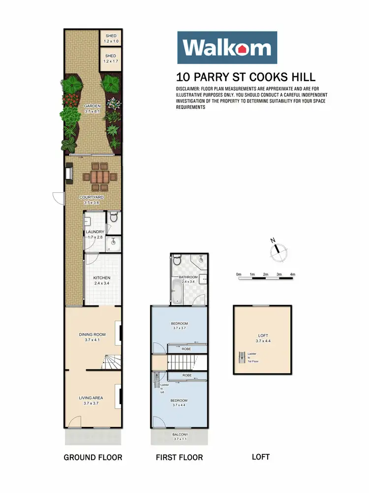 Floorplan of Homely terrace listing, 10 Parry Street, Cooks Hill NSW 2300