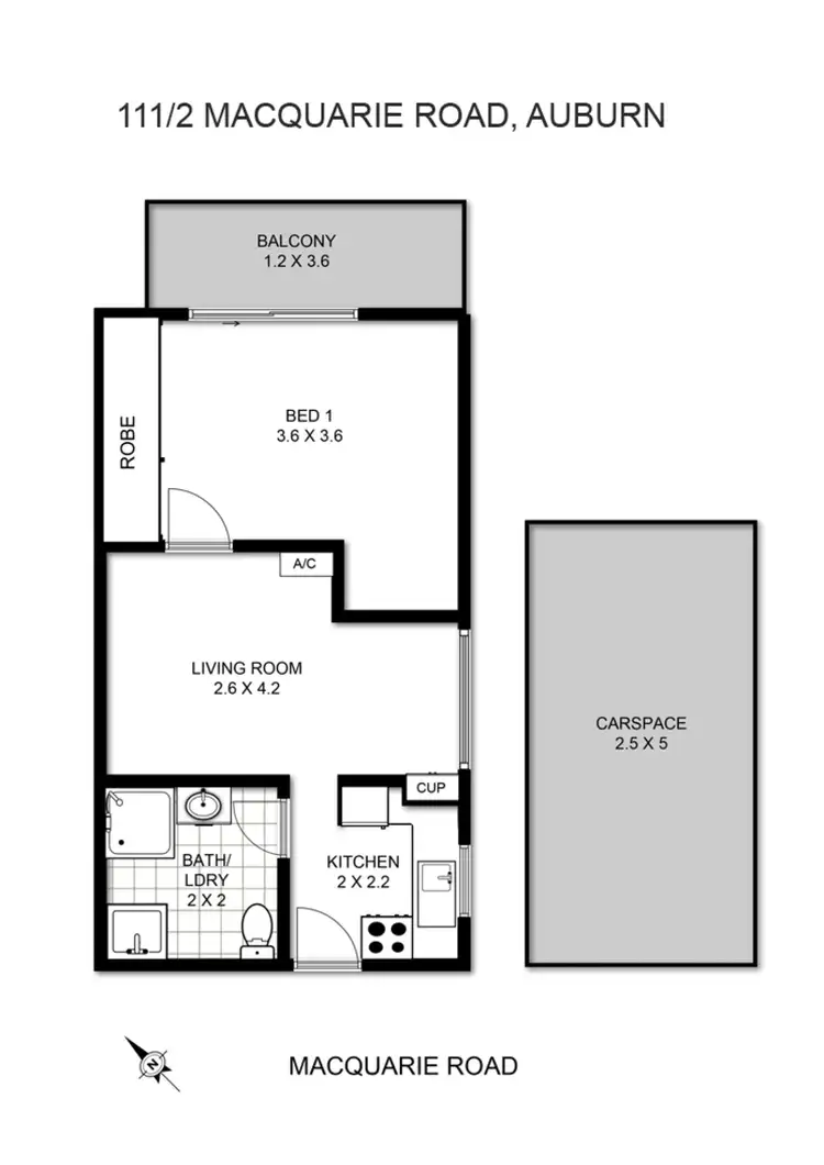 Floorplan of Homely unit listing, 111/2 Macquarie Rd, Auburn NSW 2144