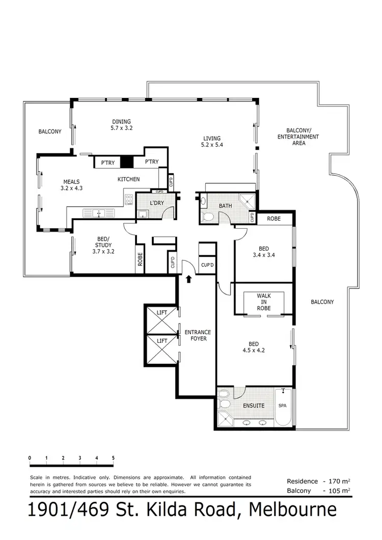 Floorplan of Homely apartment listing, 1901/469 St Kilda Road, Melbourne VIC 3004
