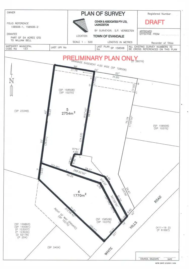 Floorplan of Homely land listing, Lot 2/882 White Hills Rd, Evandale TAS 7212