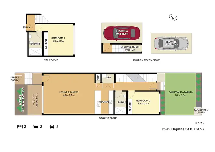 Floorplan of Homely apartment listing, 7/15-19 Daphne Street, Botany NSW 2019